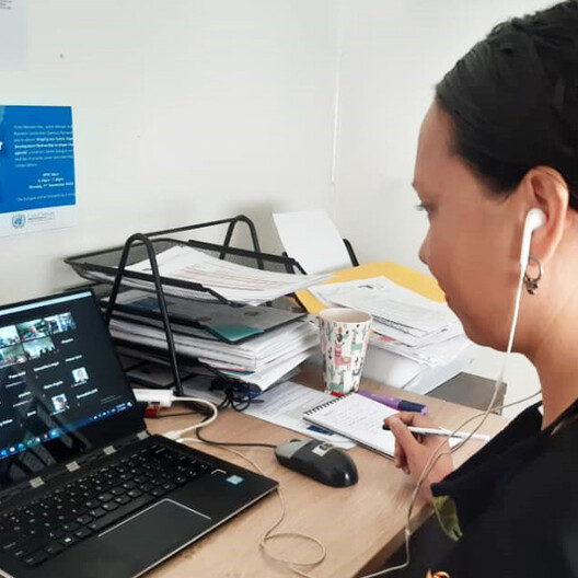 Evonne Kennedy, Executive Director of the Business Coalition For Women, launches the Family and Sexual Violence Workplace Survey at Steamships Trading Company Limited over Zoom in November. The launch was attended by approximately 300 Steamships employees from across Papua New Guinea.