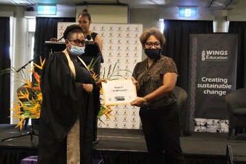 BCFW Chair Lesieli Taviri officiating the Certificate presentation.